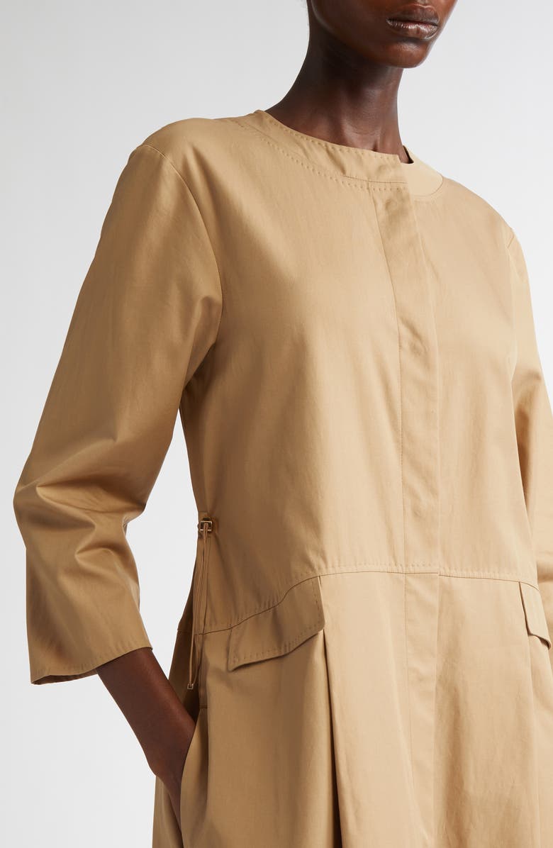 Max Mara Nora Cotton Twill Dress, Alternate, color, Hazelnut Brown