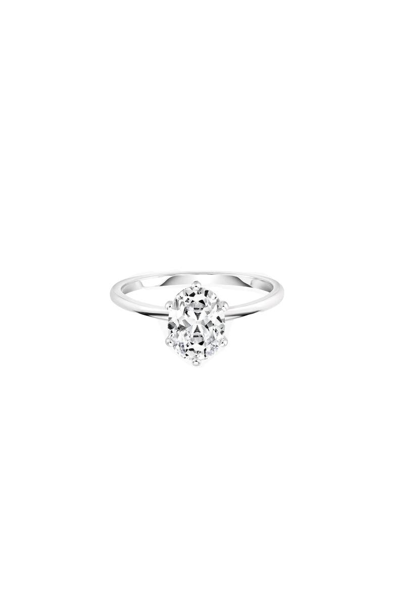 Sterling Silver Bethany Ring Dainty Crystal Statement Ring Trendy, Main, color, Silver