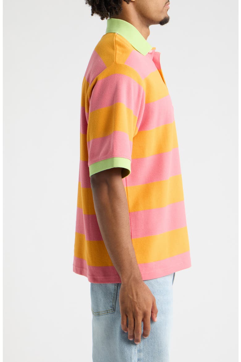 BB Tribeca Stripe Cotton Piqué Polo, Alternate, color, DESERT ROSE
