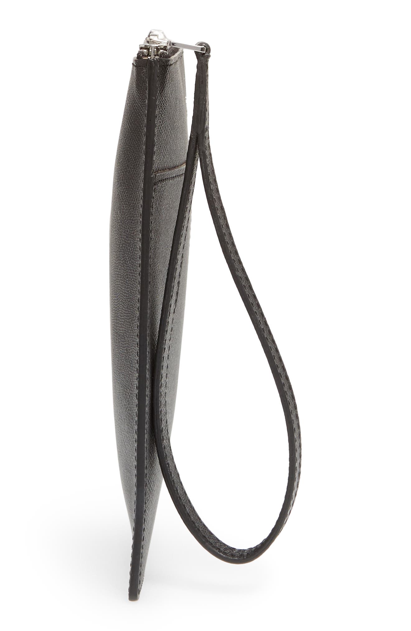 Evolution Leather Clutch, Alternate, color, BLACK