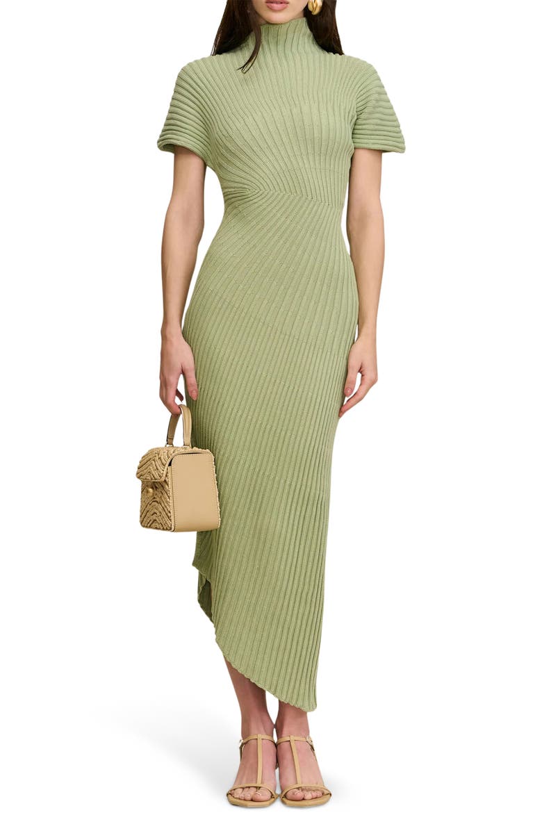 Cult Gaia Chrysta Turtleneck Rib Midi Sweater Dress, Main, color, Maia