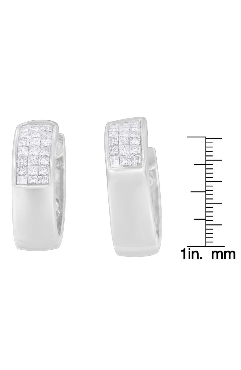 Haus of Brilliance 14K White Gold 1 1/8 cttw and Cut Diamond Huggie Earrings, Alternate, color, White