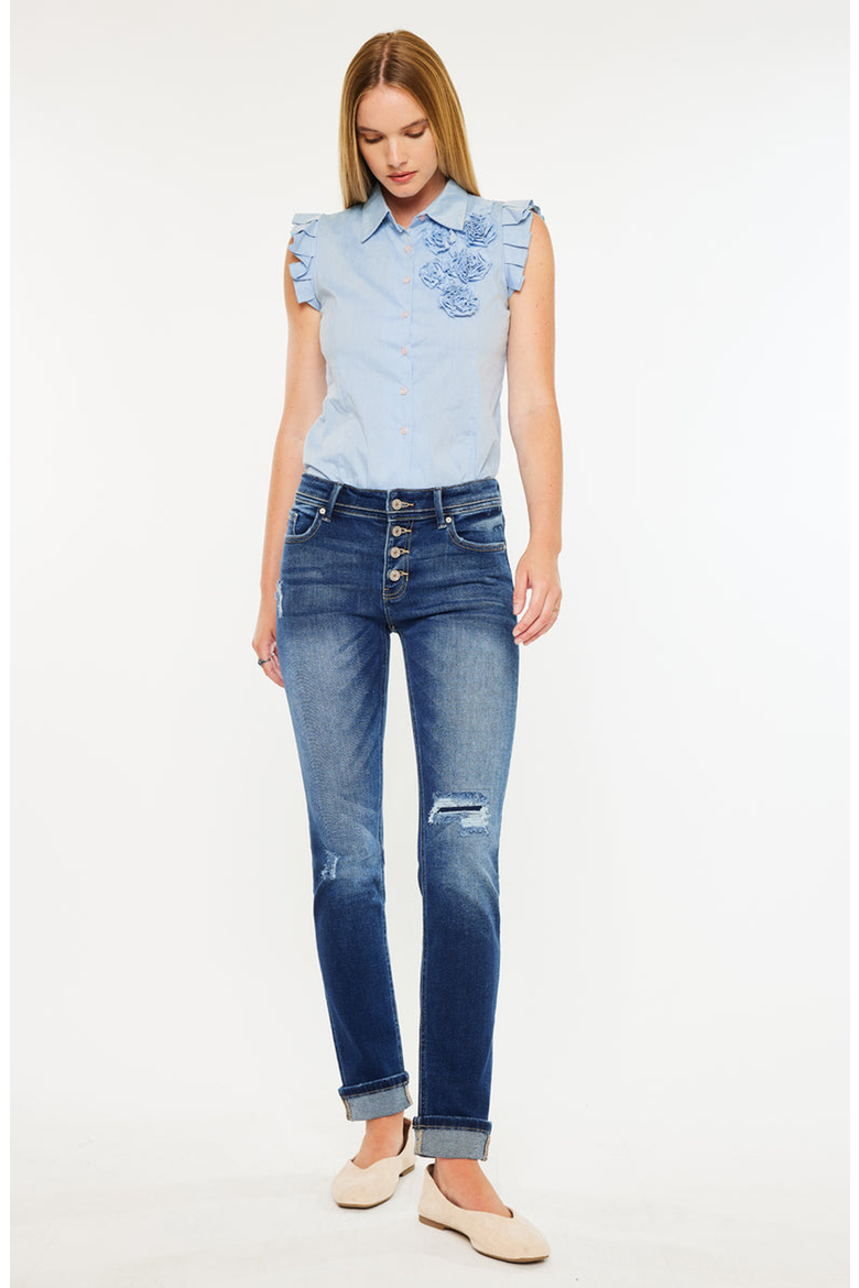 Eternity Mid Rise Slim Straight Leg Jeans, Alternate, color, Dark Wash