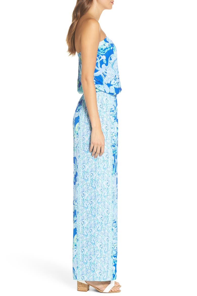 Pim Strapless Jumpsuit, Alternate, color, BLUE CURRENT SEA SIRENS