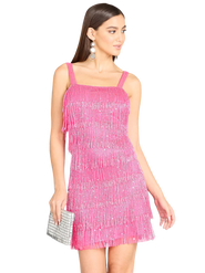 LARA New York Beaded Fringe Cocktail Dress