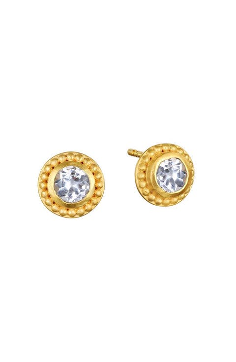 Insightful Spirit White Topaz Stud Earrings