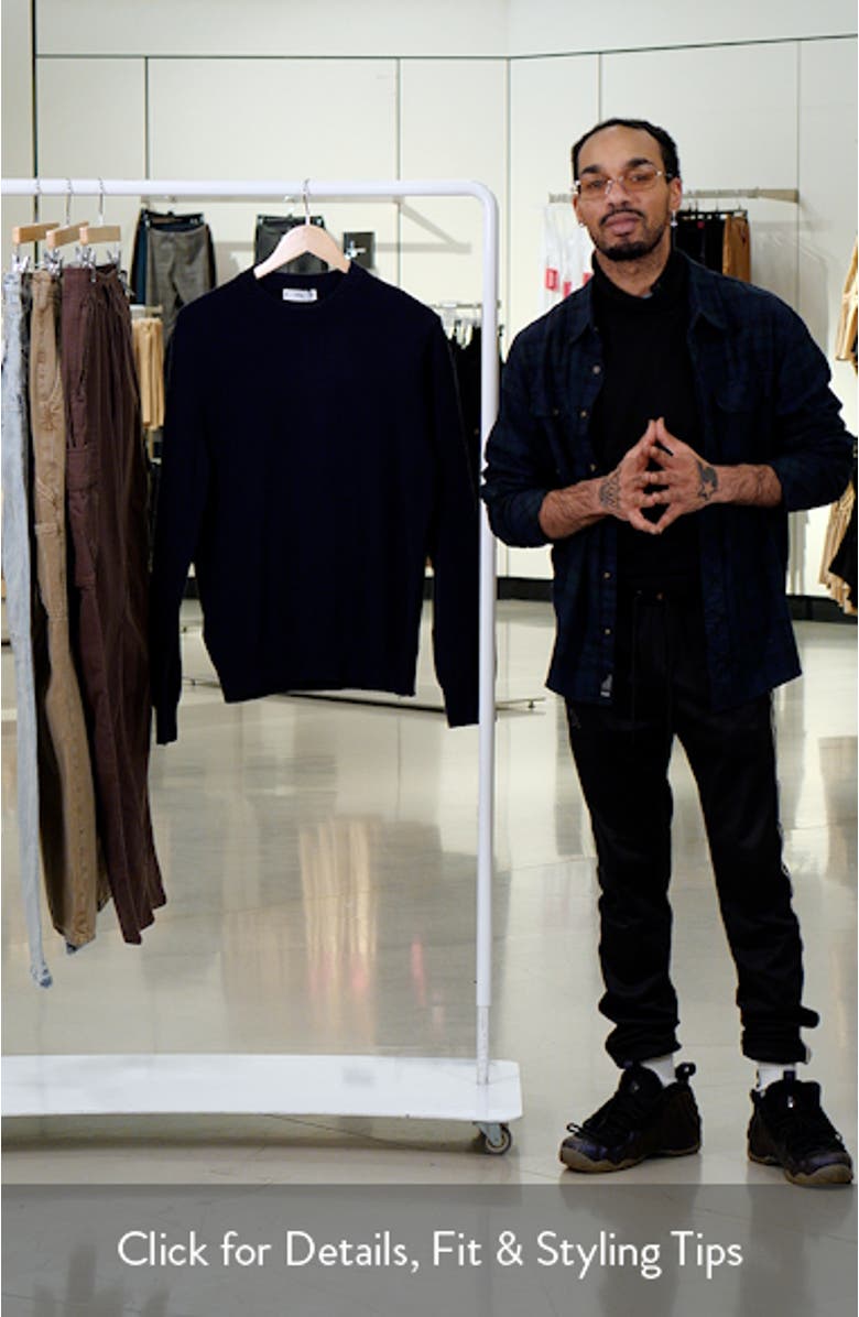 Wide Rib Trim Crewneck Sweater, sales video thumbnail