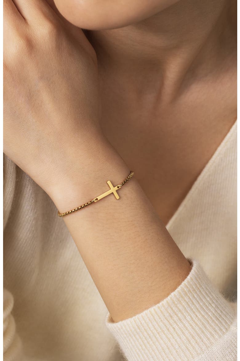 Sideways Cross Slider Bracelet, Alternate, color, Silver