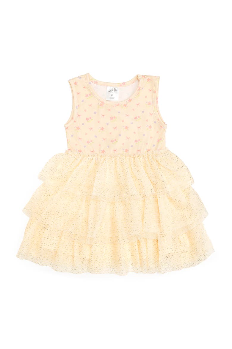 Lemon Floral Tank Tutu Dress, Main, color, Pastel Yellow