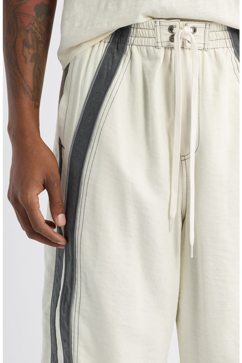 Reflective Baggy Surf Shorts, Alternate, color, OFF WHITE/ CHARCOAL