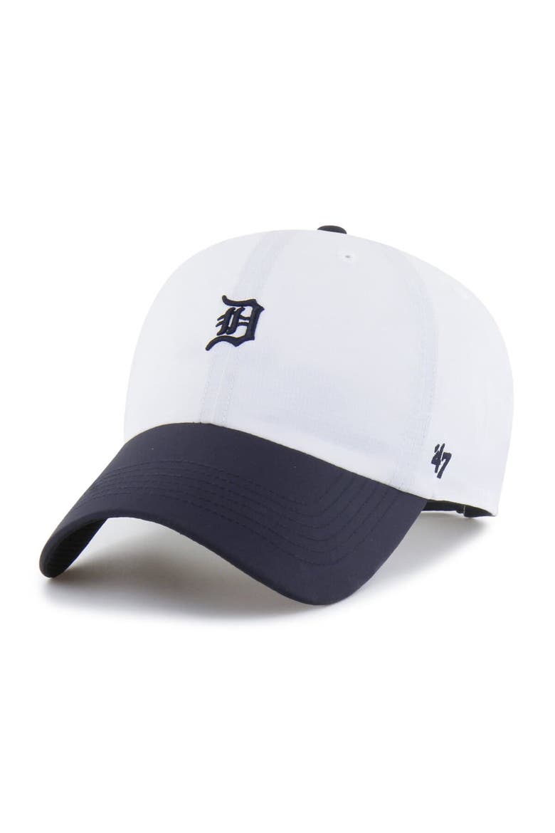 Men's '47 White/Navy Detroit Tigers Vista Mini Clean Up brrr° Adjustable Hat, Main, color, White