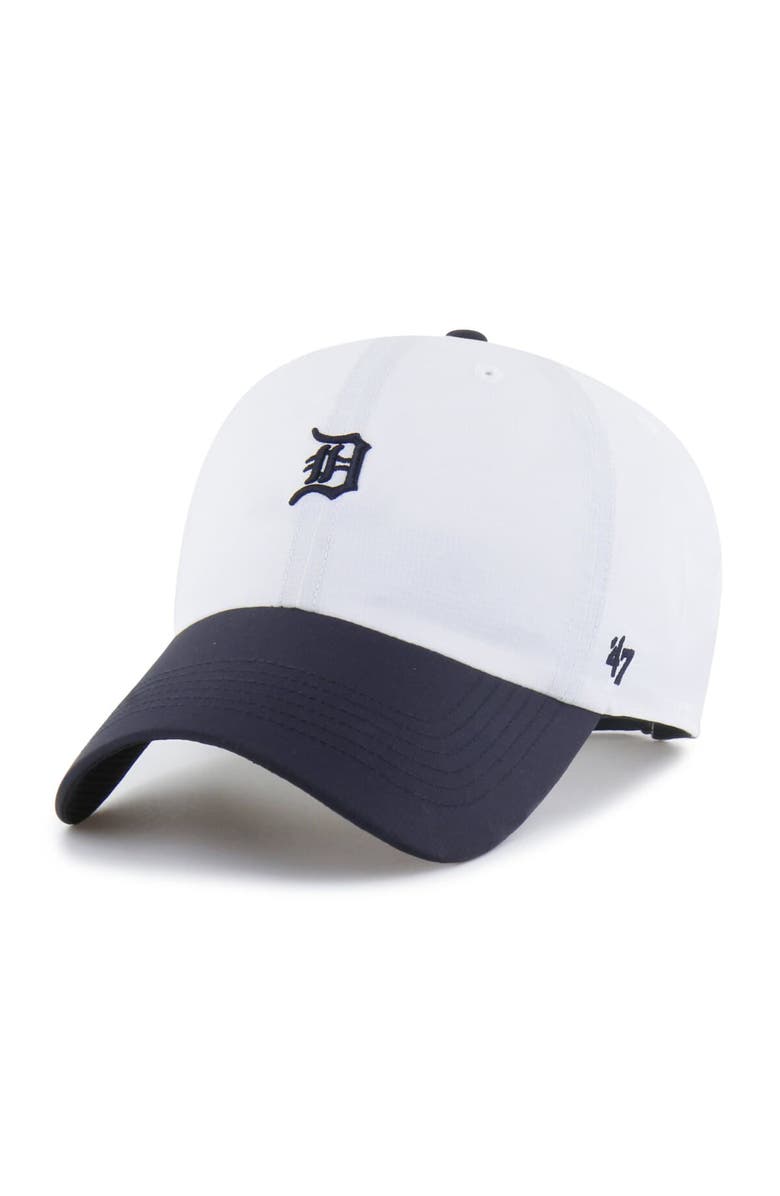 '47 Men's '47 White/Navy Detroit Tigers Vista Mini Clean Up brrr° Adjustable Hat, Main, color, White