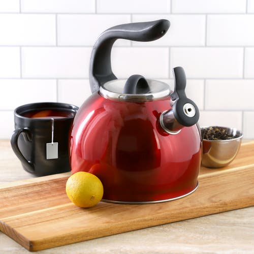 Mr Coffee Mr. Coffee Kassel 2.1 Quart Stainless Steel Whistling Tea Kettle In Red