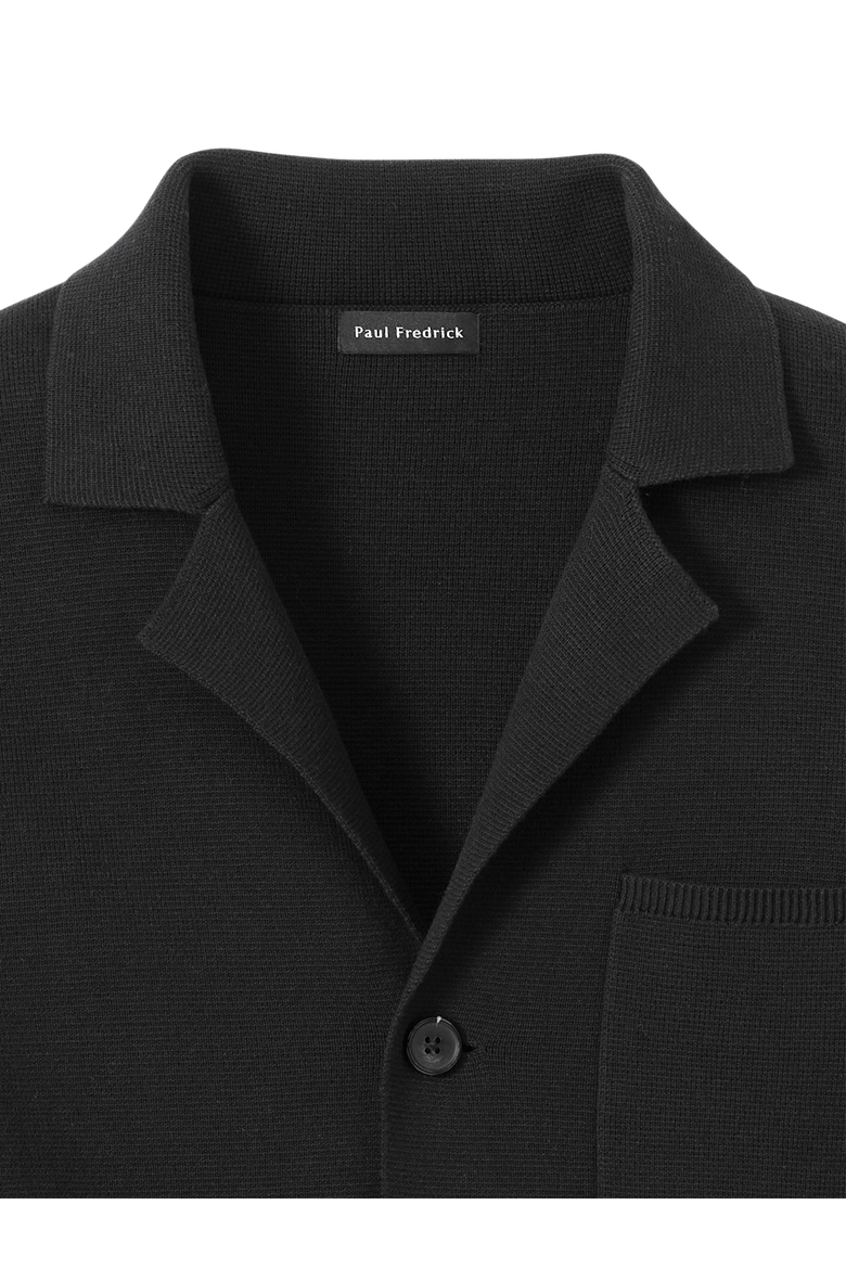 Cotton Notch Lapel Cardigan Sweater, Alternate, color, Black
