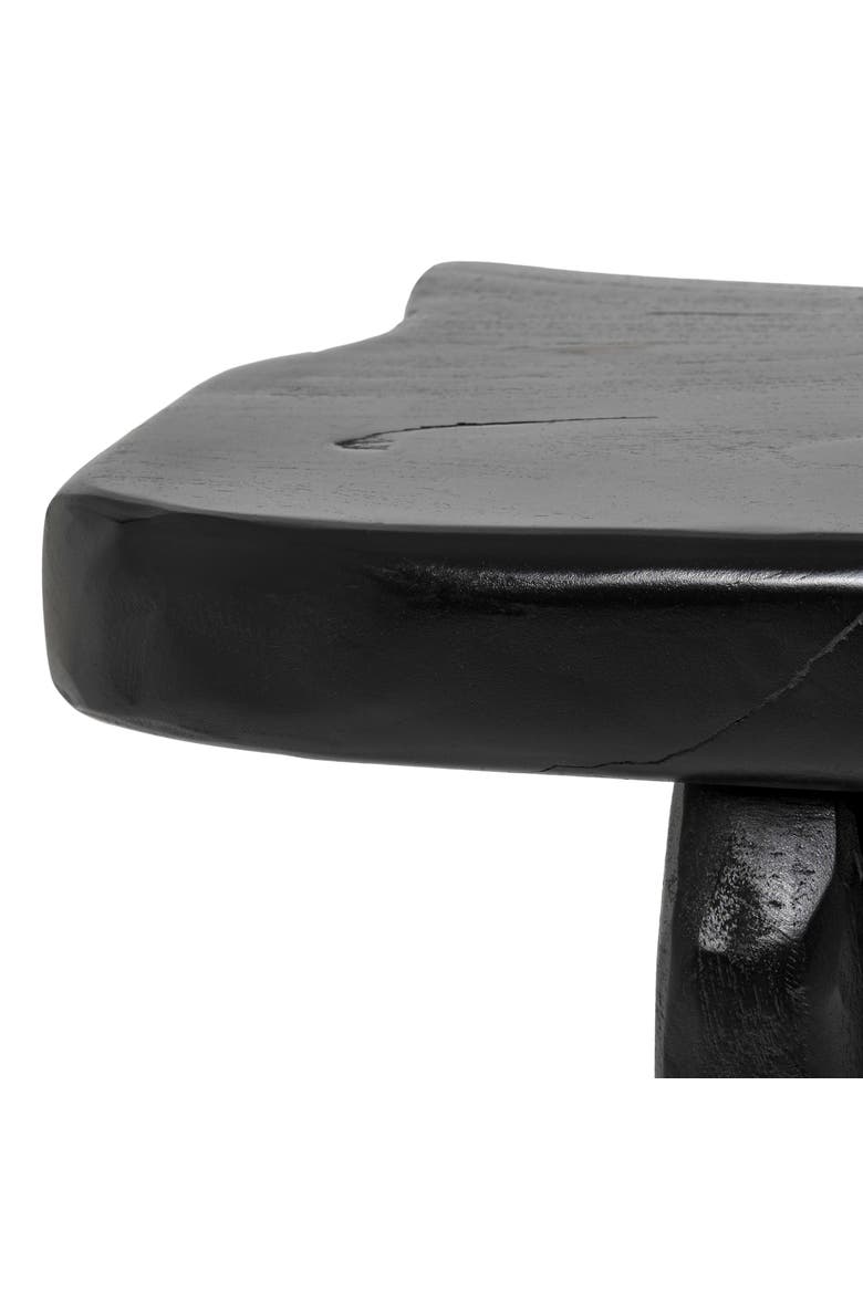 Stumpy Rustic Solid Wood Live Edge Entryway Bench, Backless Armless Accent Seat for Living Room, Hallway Bedroom, Alternate, color, Black