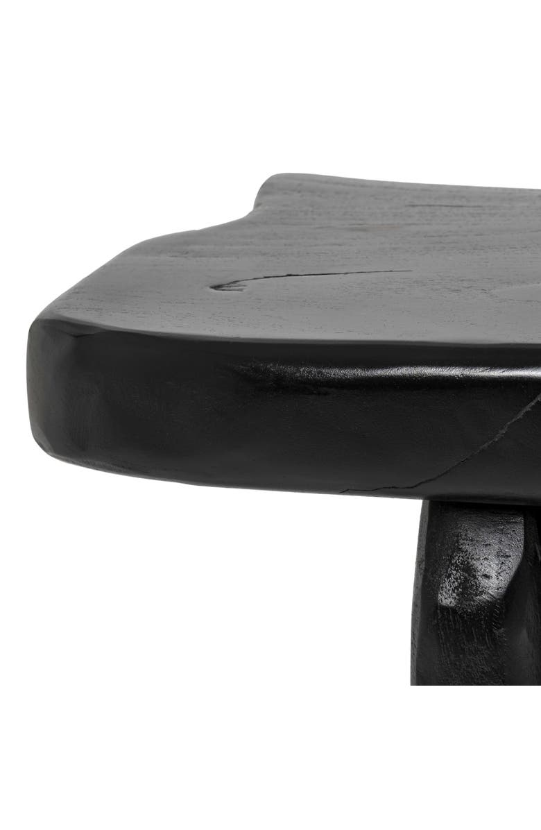 JONATHAN Y Stumpy Handcrafted Rustic Minimalist Live Edge Solid Teak Wood Entryway Bench, Alternate, color, Black