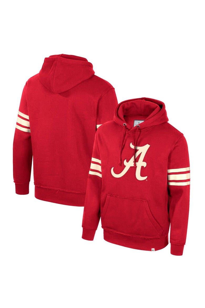 Men's Colosseum Crimson Alabama Crimson Tide Saluting Pullover Hoodie, Main, color, Crimson