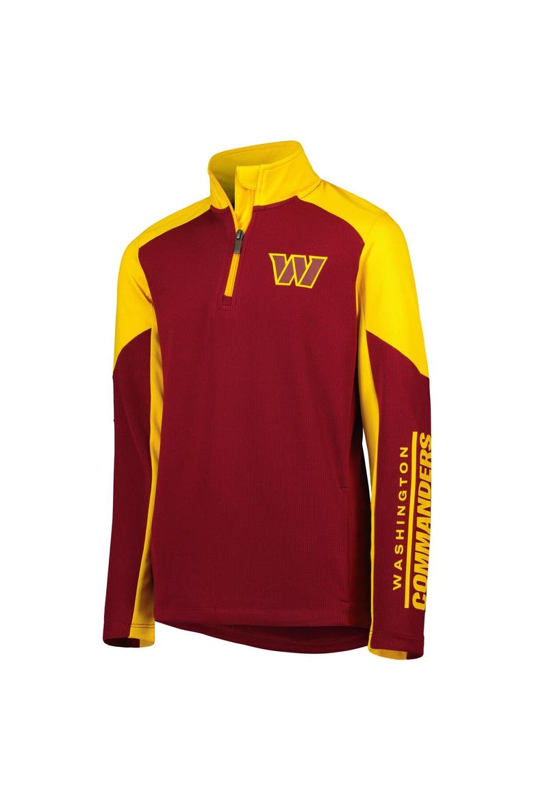 Youth Burgundy Washington Commanders Audible Quarter-Zip Jacket, Alternate, color, Burgundy