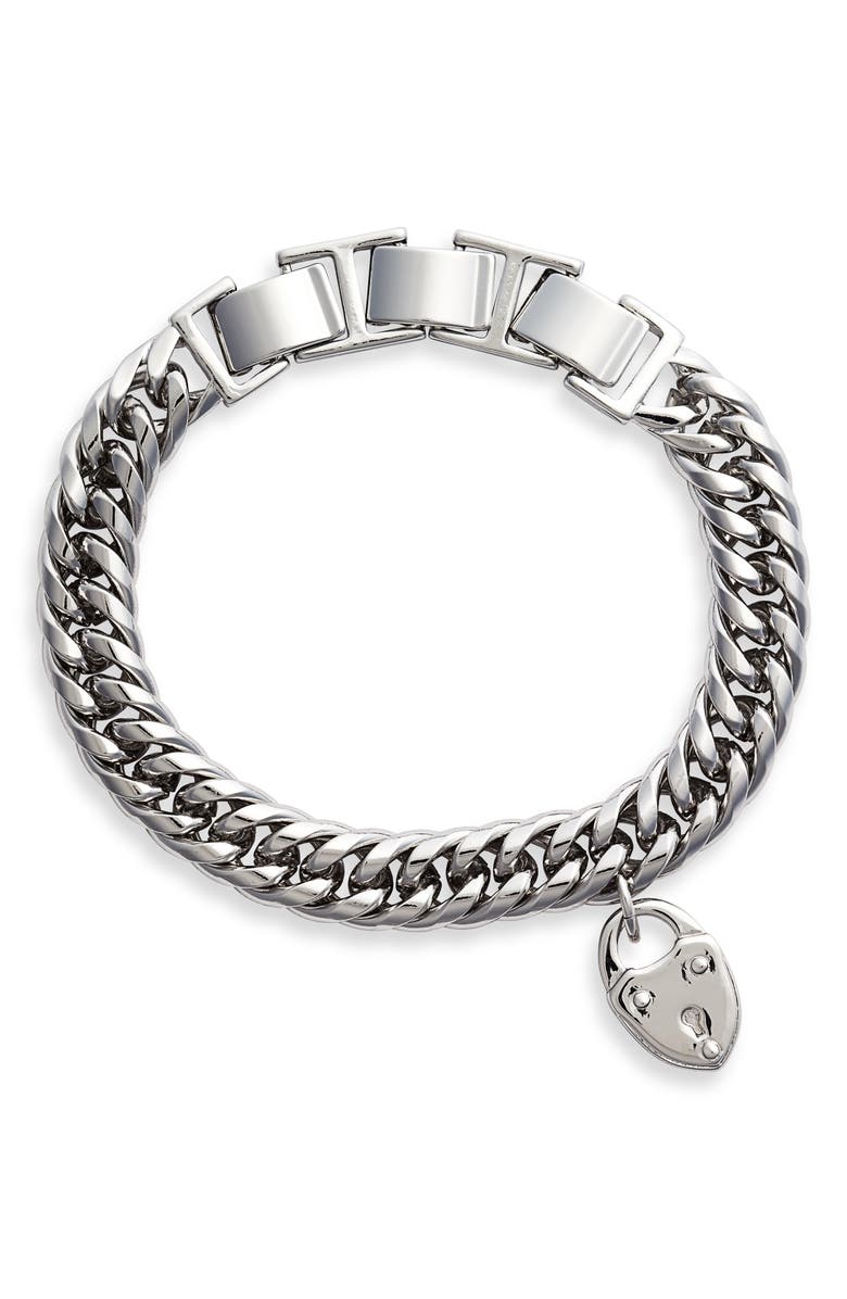 Stella & Dot Heart Lock Bracelet, Main, color, 