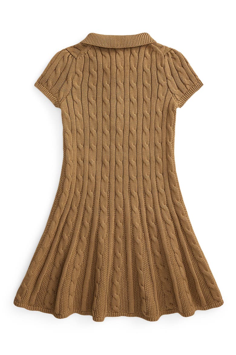 Kids' Cable Stitch Sweater Dress, Alternate, color, BERKSHIRE TAN