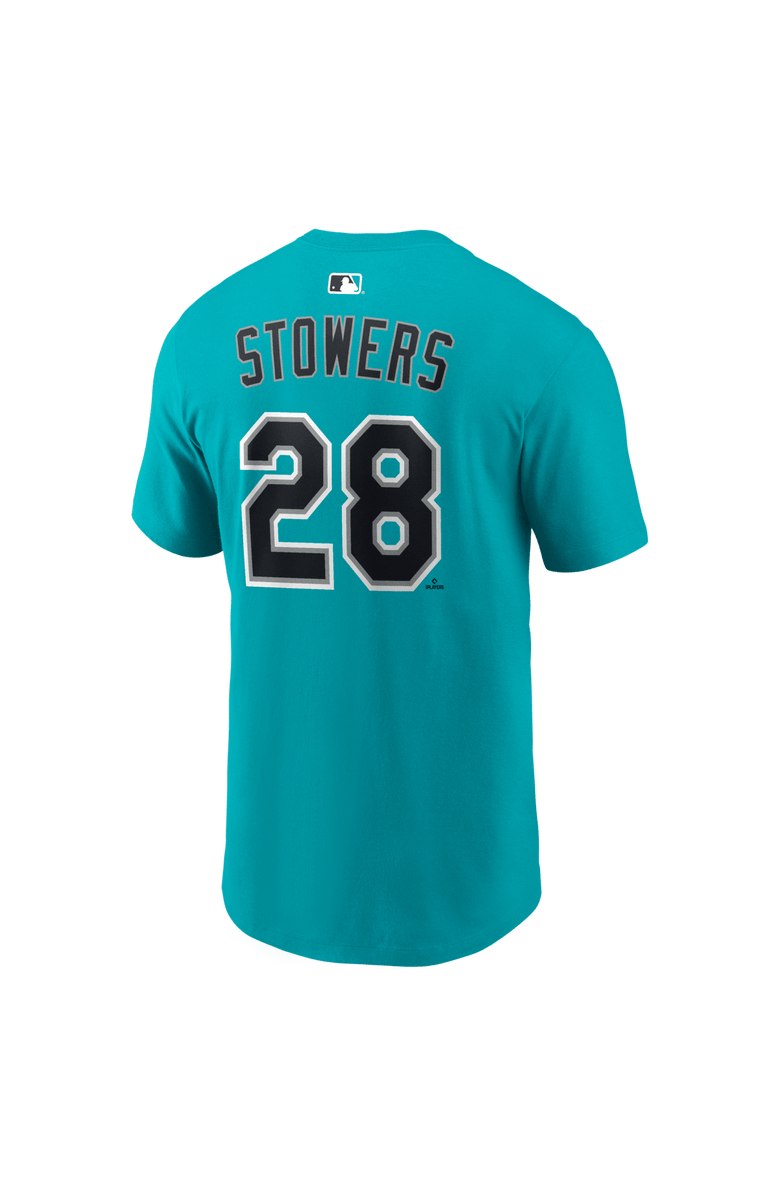 Nike Name & Number T-Shirt Nike Kyle Stowers Teal Miami Marlins Name & Number T-Shirt, Alternate, color, Teal
