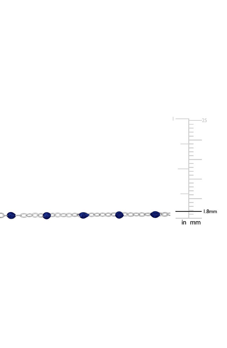 DELMAR Sterling Silver Blue Enamel Bead Station Chain Necklace, Alternate, color, Silver