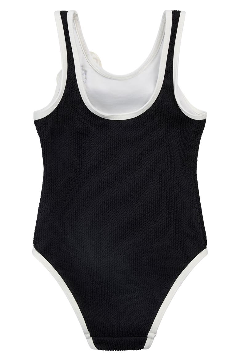 Kids' Coral Rosette One-Piece Swimsuit, Alternate, color, BLACK
