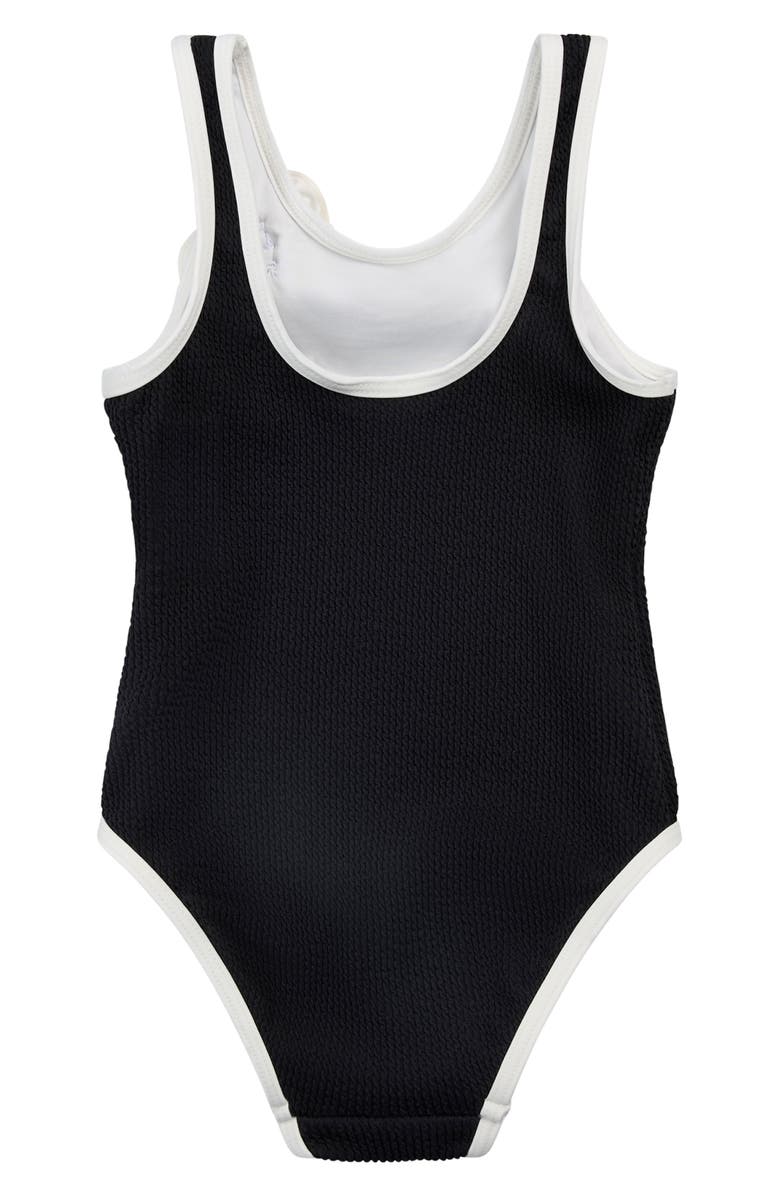 MILES THE LABEL Kids' Coral Rosette One-Piece Swimsuit, Alternate, color, Black