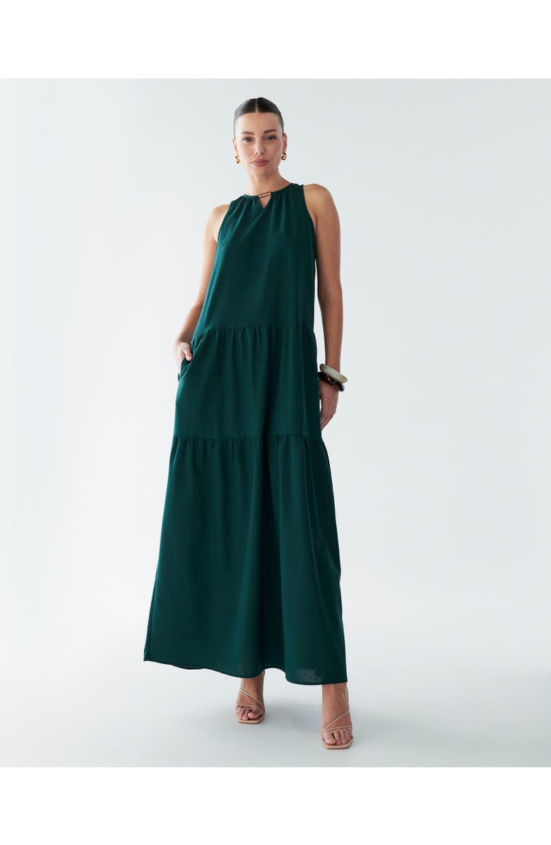 BWLDR Rain Maxi Dress, Alternate, color, Emerald