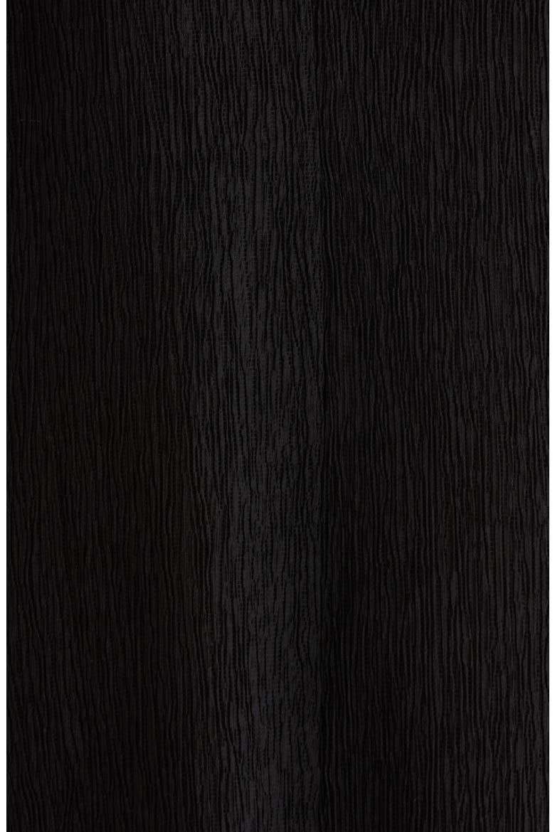 V-Neck Cap Sleeve Crinkle Dress, Alternate, color, BLACK