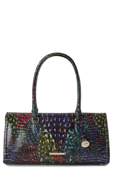 Sophia Croc Embossed Leather Satchel