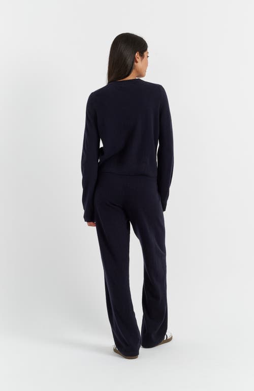 Chinti & Parker Wool Cashmere Blend Crew Neck Cropped Cardigan In Black