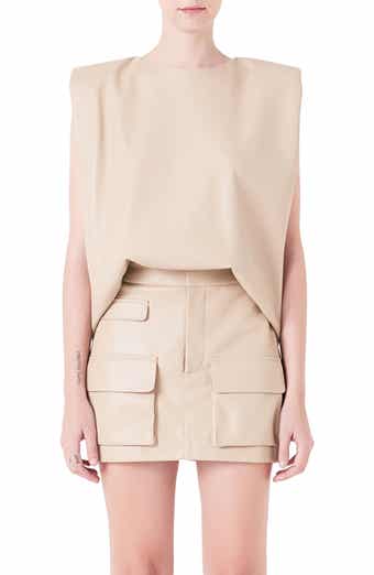 Padded Shoulder Blouson Top
