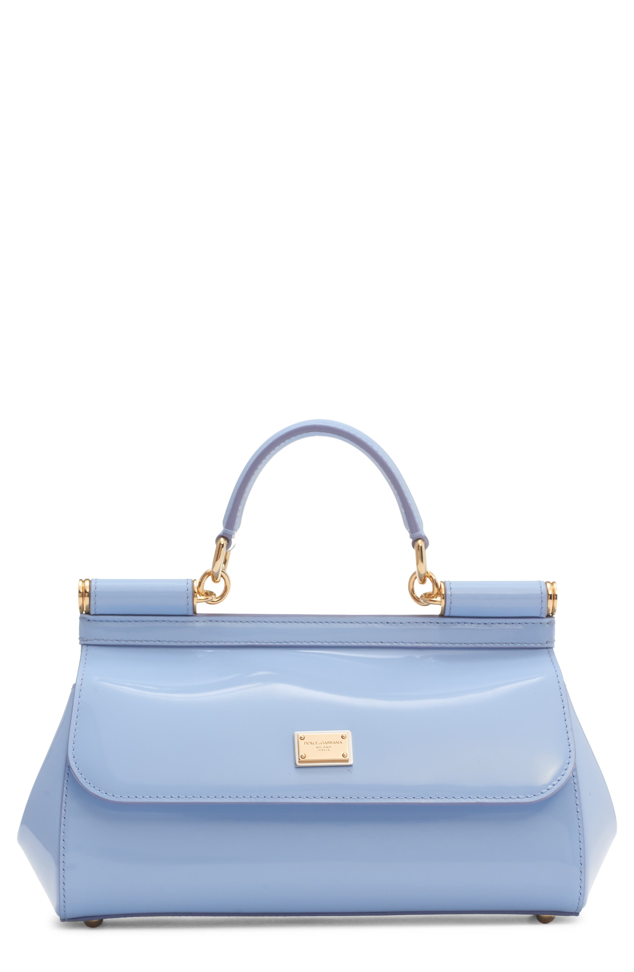 Dolce&Gabbana Medium Sicily East/West Patent Leather Satchel, Main, color, 