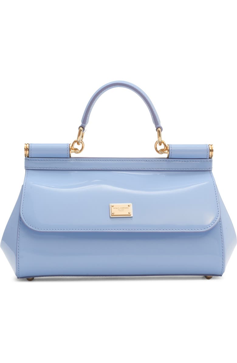 Dolce&Gabbana Medium Sicily East/West Patent Leather Satchel, Main, color,