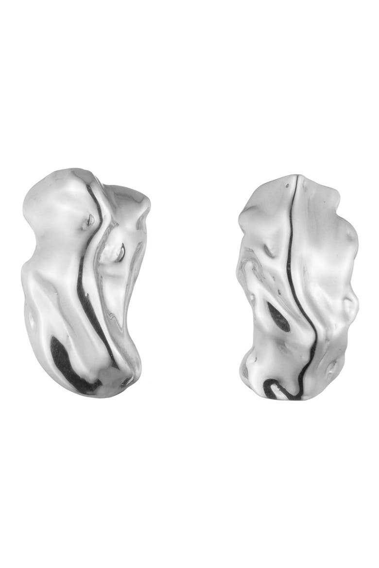 Molten Stud Earrings, Main, color, STERLING SILVER