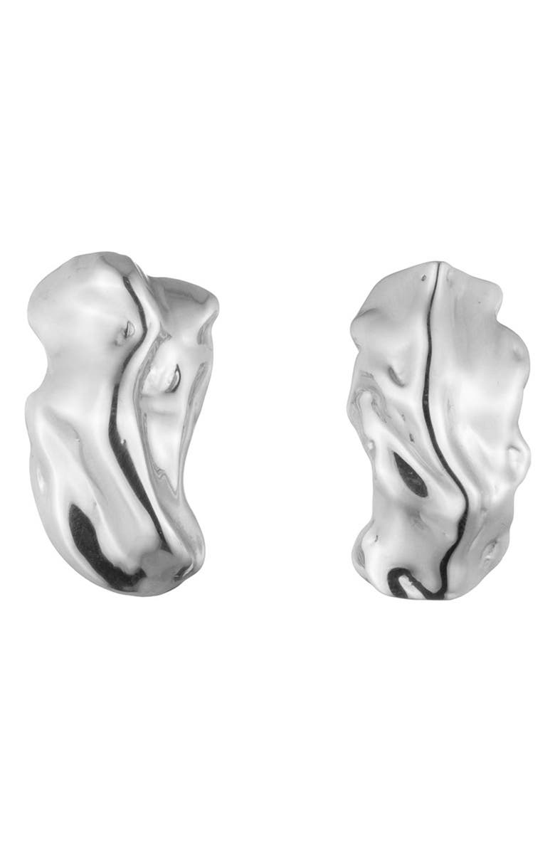 Sterling King Molten Stud Earrings, Main, color, Sterling Silver