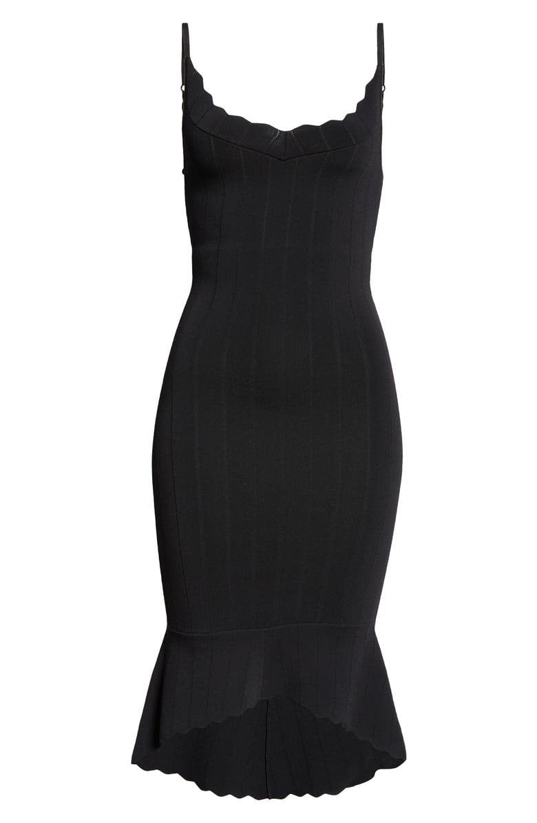 L'AGENCE Asa High-Low Cocktail Sweater Dress, Alternate, color, Black