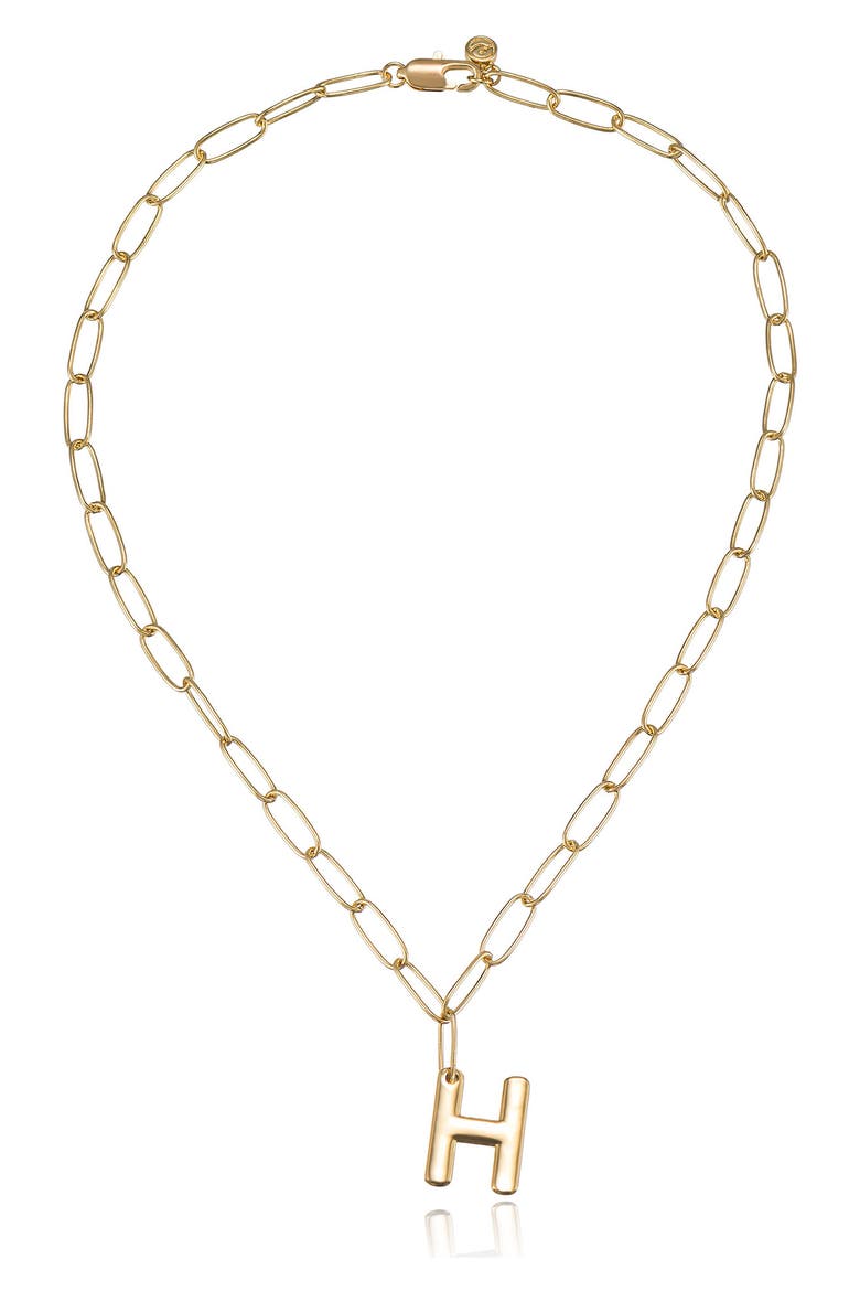 Initial Pendant Necklace, Main, color, GOLD - H