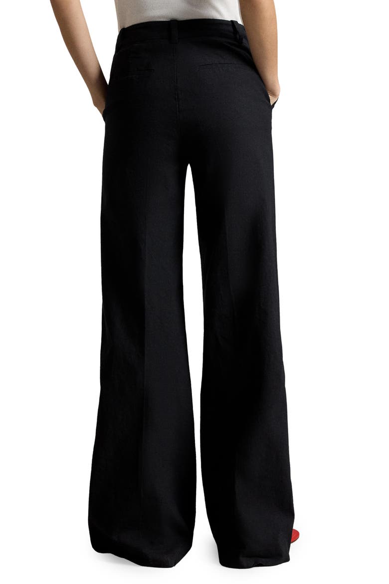 Beaton Stretch Cotton Wide Leg Pants, Alternate, color, POLO BLACK