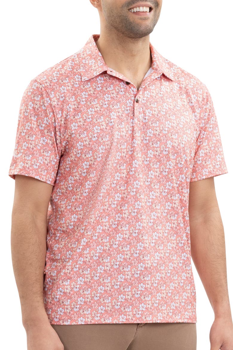 The Azaleas - Sunset Golf Shirt, Alternate, color, Orange