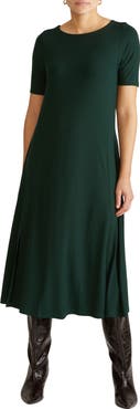 Universal Standard Serena Short Sleeve Jersey Midi Dress