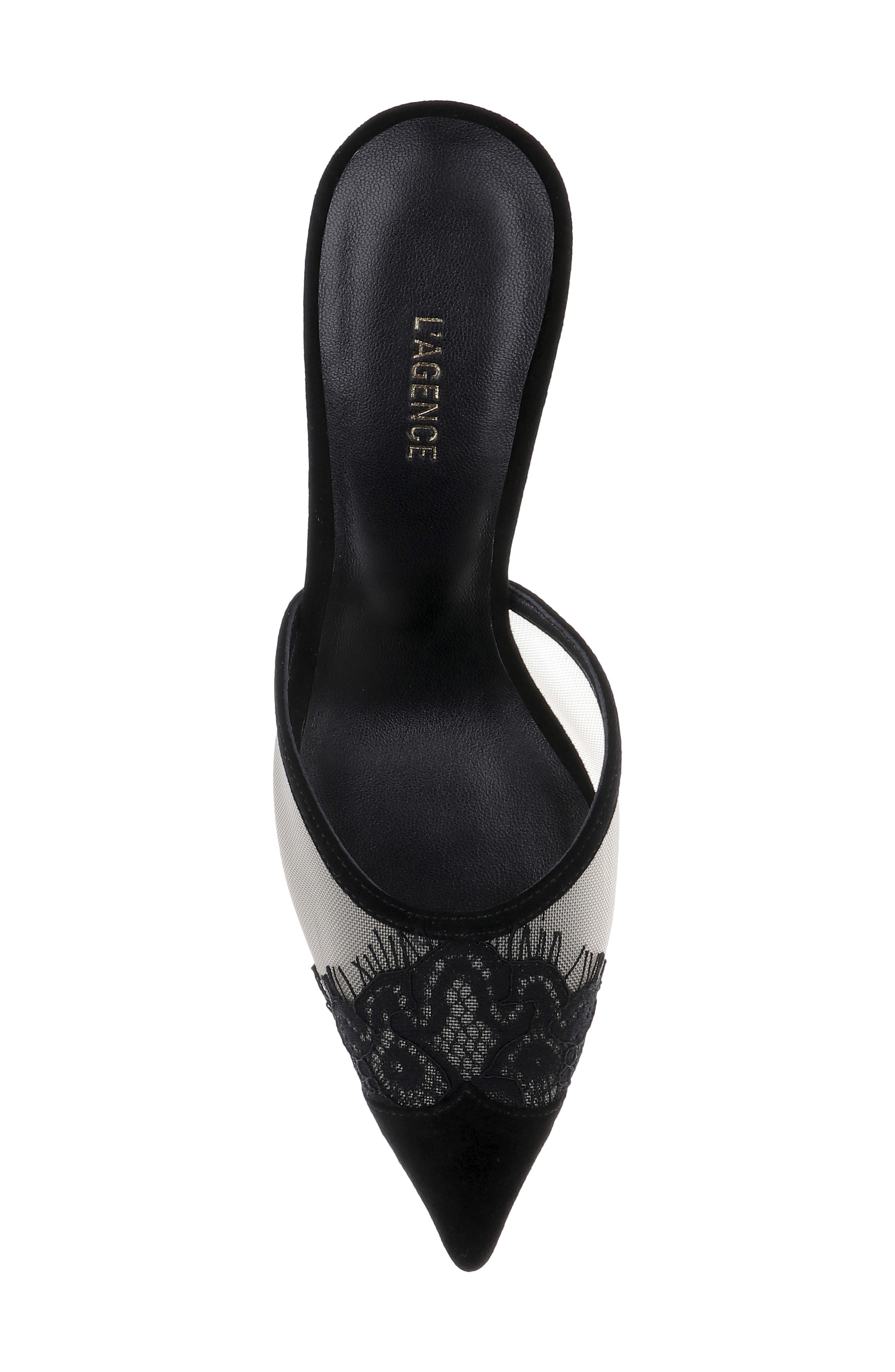 Semois Pointed Toe Mule, Alternate, color, BLACK LACE