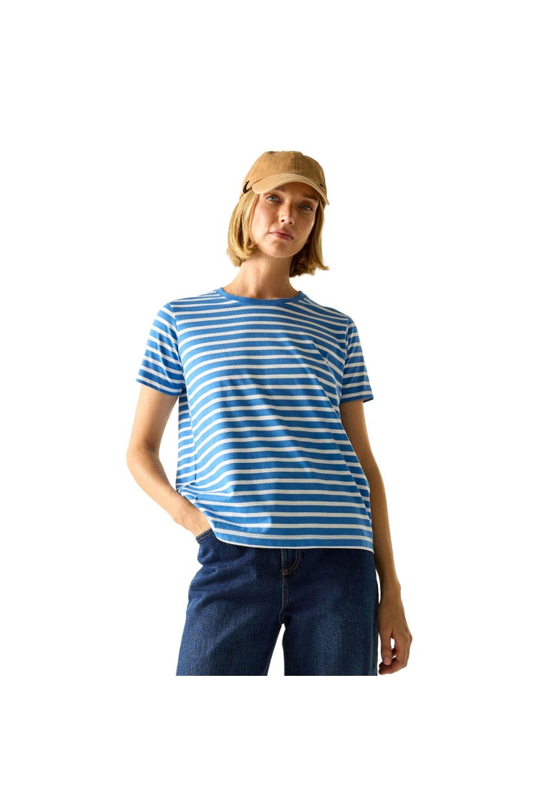 Bayletta Striped T-Shirt, Alternate, color, Sonic Blue and White