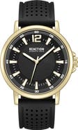 Kenneth Cole Reaction Perforated Silicone Strap Watch, 44mm
