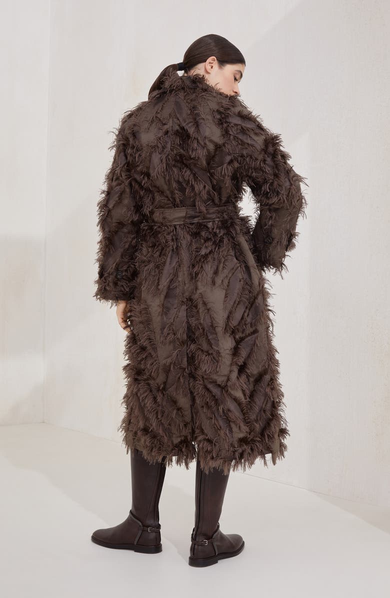 Brunello Cucinelli Dracaena fil coupé coat, Alternate, color, 