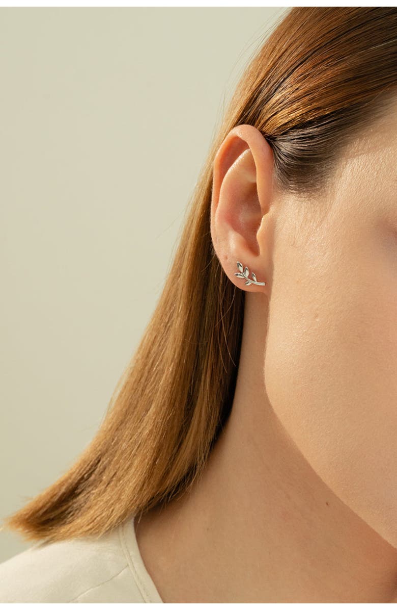 Bearfruit Jewelry Sterling Silver 18k Gold Plated Olivia Earrings Dainty Daily Wear, Alternate, color, Silver