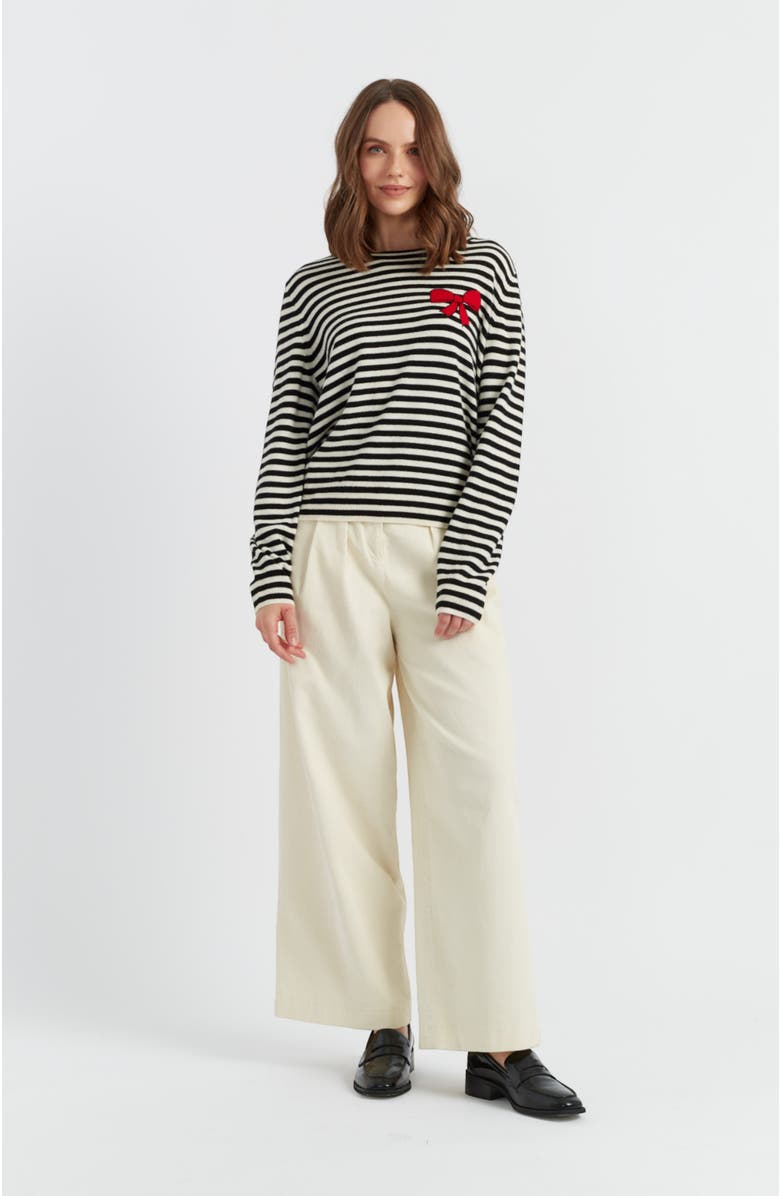 Chinti & Parker Wool-Cashmere Bow Breton Sweater, Alternate, color, 