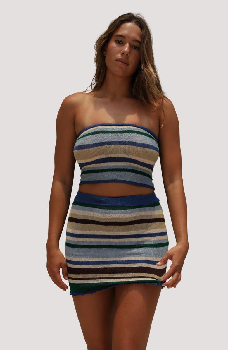 Stone Fox Elea Stripe Cover-Up Miniskirt, Alternate, color, Cape Verde Stripe