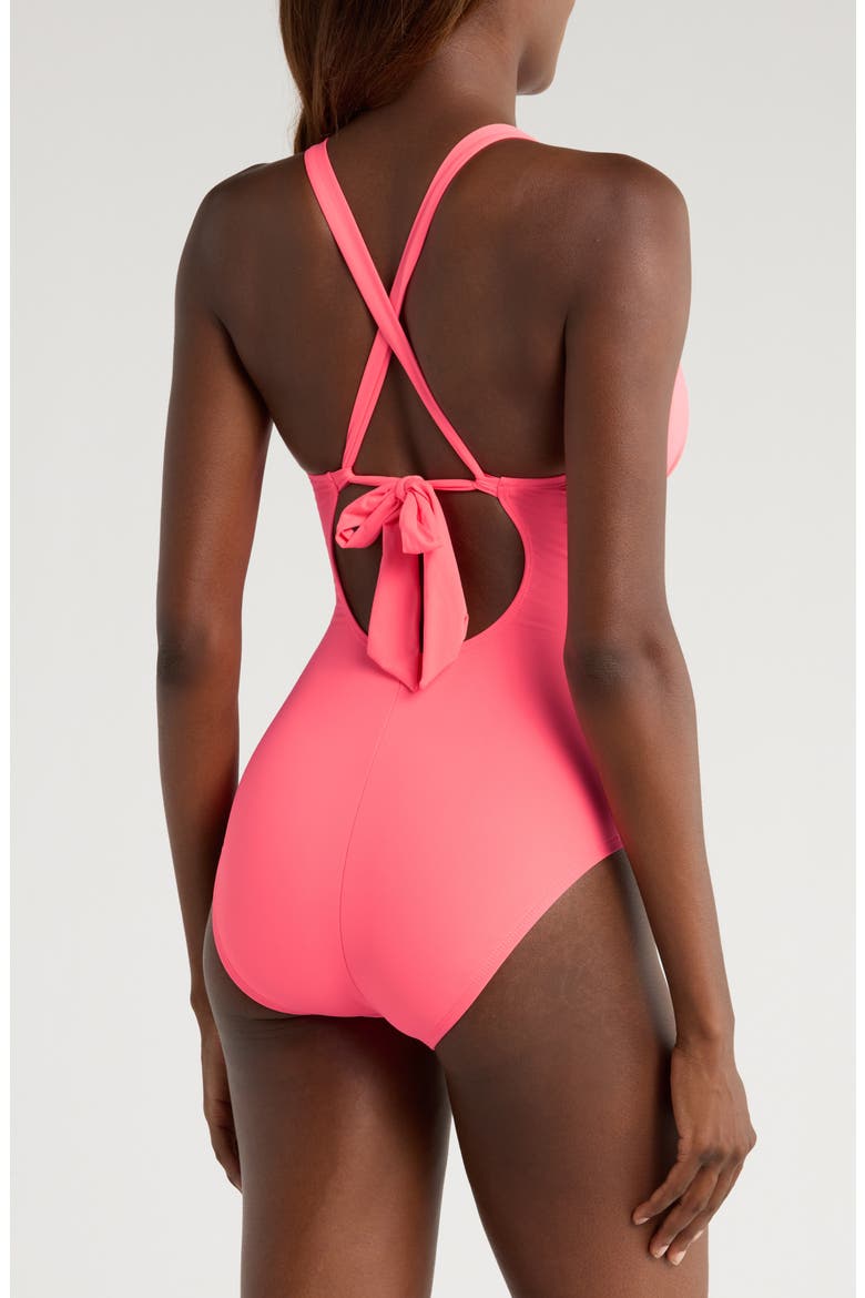 Island Goddess Convertible High Neck One-Piece Swimsuit, Alternate, color, CORAL REEF